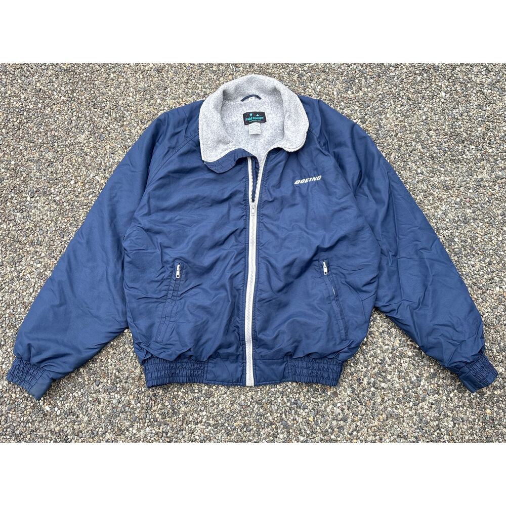 Vtg Boeing Cold Storage Jacket Foul Weather Gear XL blue nylon insulated coat